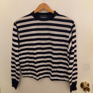 Stripped blue and white Brandy Melville long sleeve shirt.